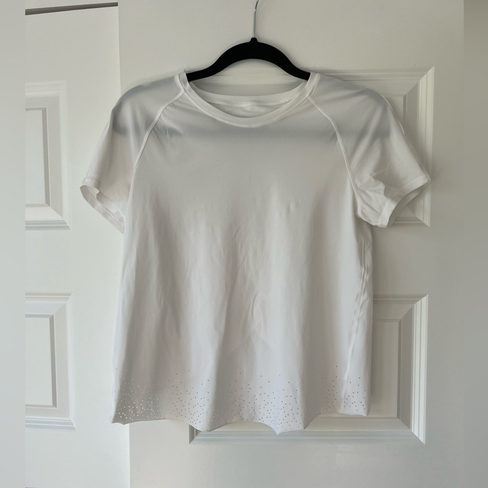 Lululemon Quick Pace Short Sleeve Sz 6 White